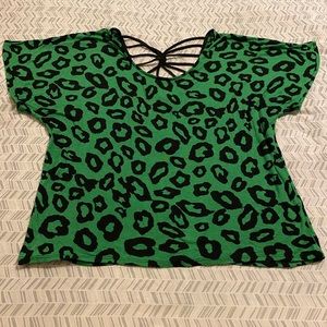 Green Leopard print top